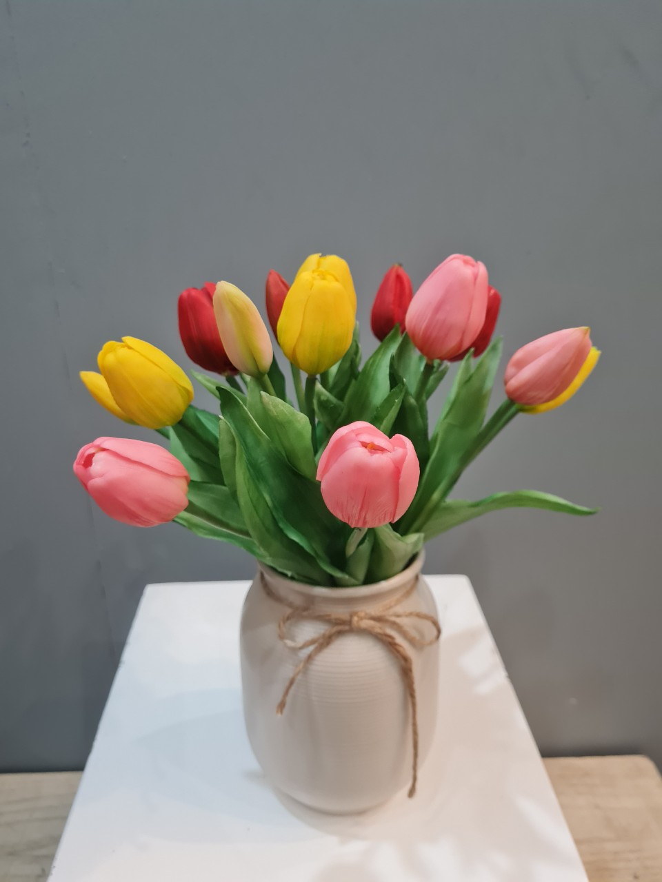 bình gốm hoa tulip vải nhiều màu quà tặng 20-11 